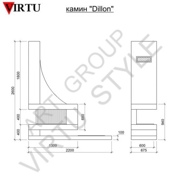 Камин VIRTU Dillon (Дилон): чертеж №1