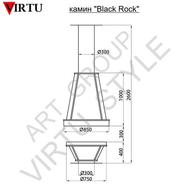 Камин VIRTU Black Rock (Блек Рок): чертеж №1